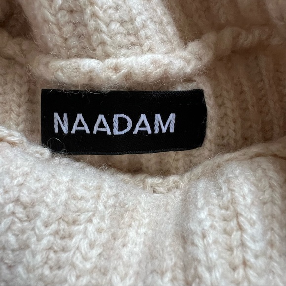 Naadam Merino Wool Cashmere Fisherman Turtleneck Winter White Women's size Small - Picture 7 of 11